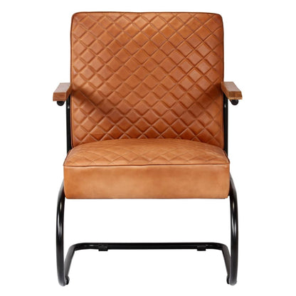 Armchair Light Brown Genuine Leather