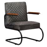 Armchair Grey Genuine Leather