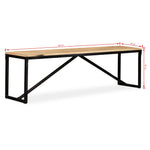 Bench Solid Mango Wood, Steel