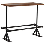 Bar Table Durable Solid Reclaimed Wood Dark Brown
