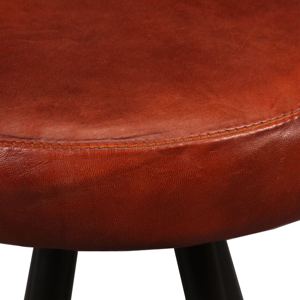 Bar Stools 4 pcs Real Leather - Brown And Black