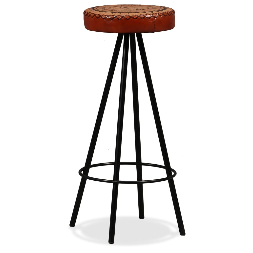 Bar Stools 2 pcs Real Leather - 30×76cm