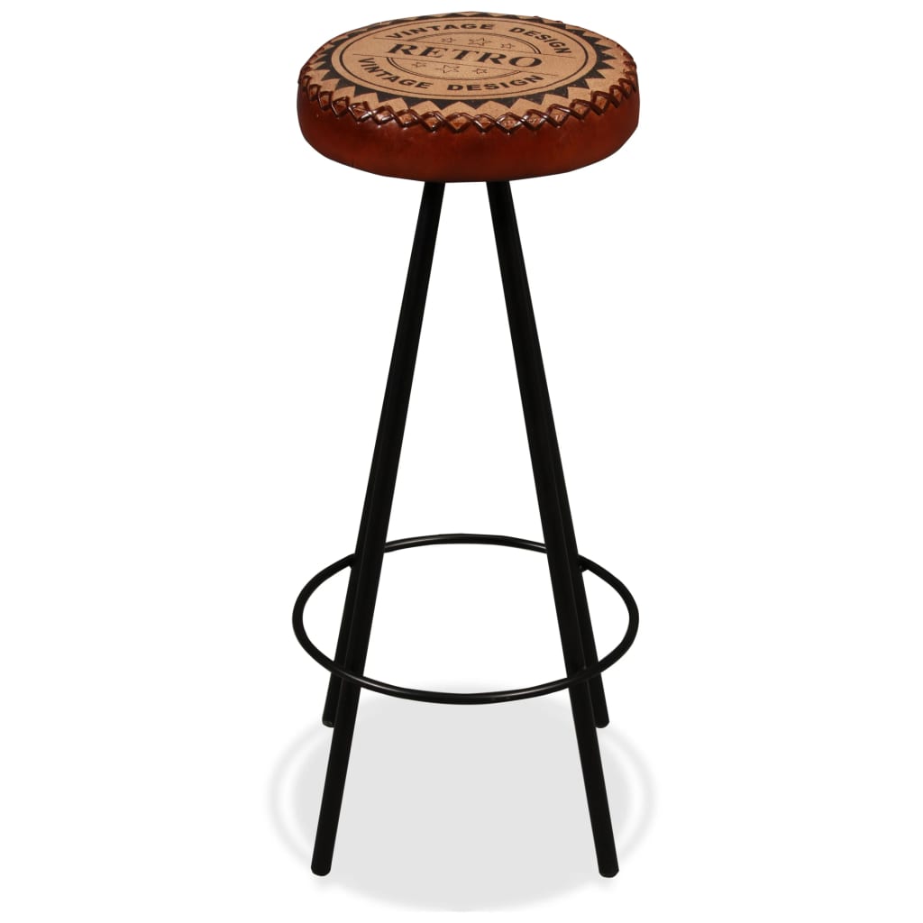 Bar Stools 2 pcs Real Leather - 30×76cm