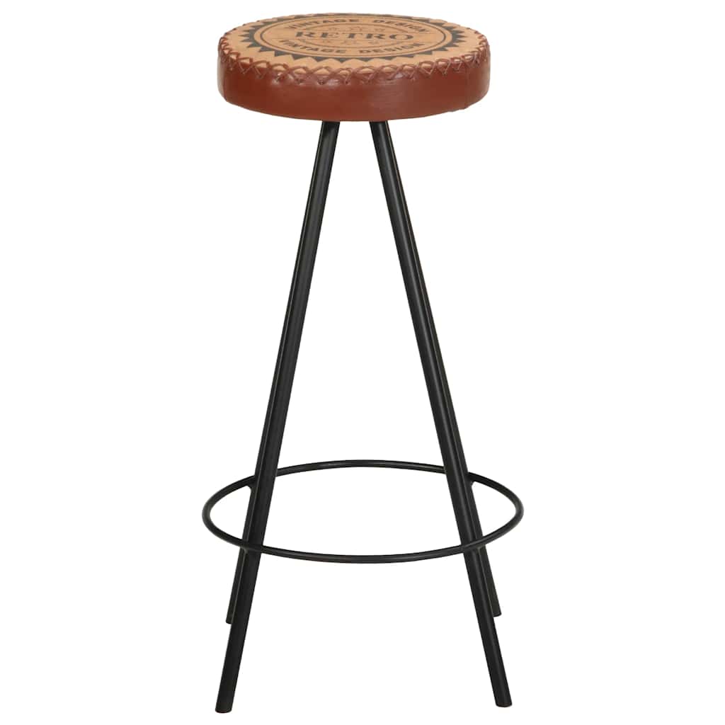 Bar Stools 4 pcs Real Leather - 30×76cm