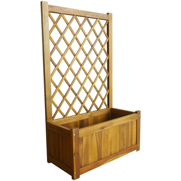  Garden Planter with Trellis Solid Acacia Wood