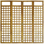 4-Panel Room Divider / Trellis Solid Acacia Wood