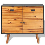 Sideboard Solid Acacia Wood Brown and black