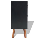 Sideboard Solid Acacia Wood Brown and black