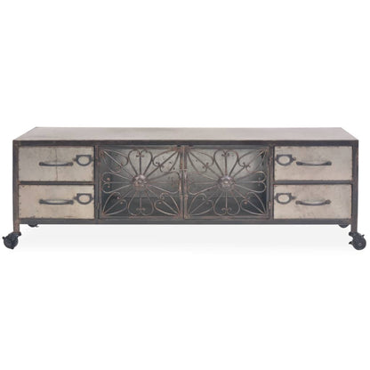 Tv Cabinet Entertainment Center Silver