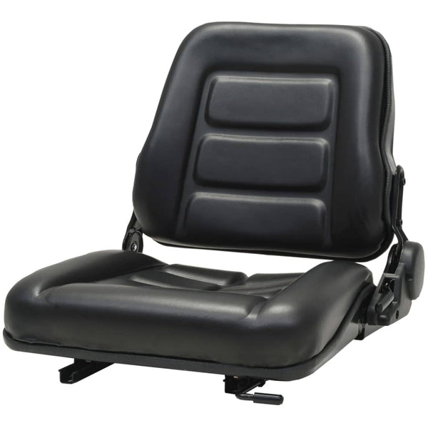  Forklift & Tractor Seat with Adjustable Backrest Black