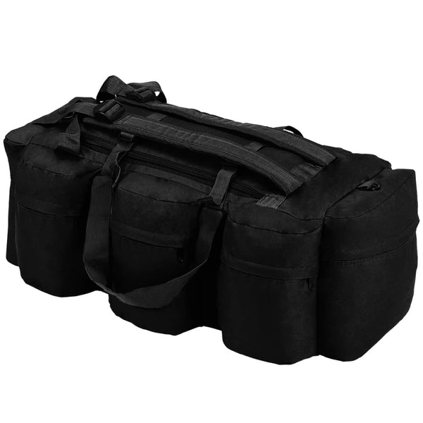  3-in-1 Army-Style Duffel Bag 120 L Black