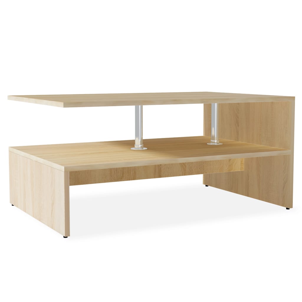 Coffee Table Chipboard Oak - 90×59×42cm