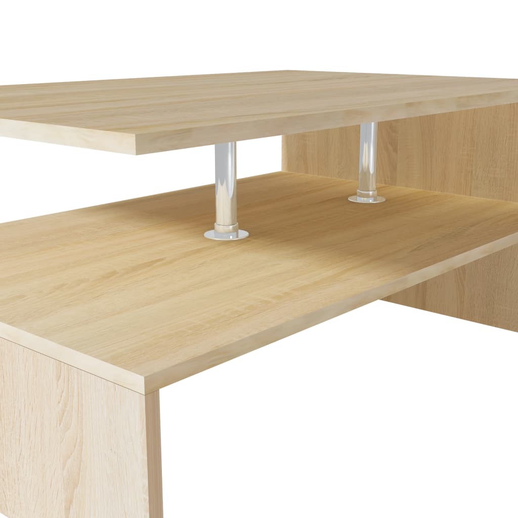 Coffee Table Chipboard Oak - 90×59×42cm