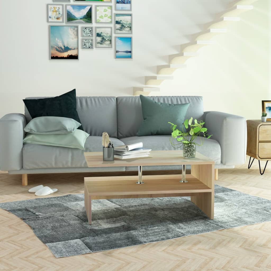Coffee Table Chipboard Oak - 90×59×42cm