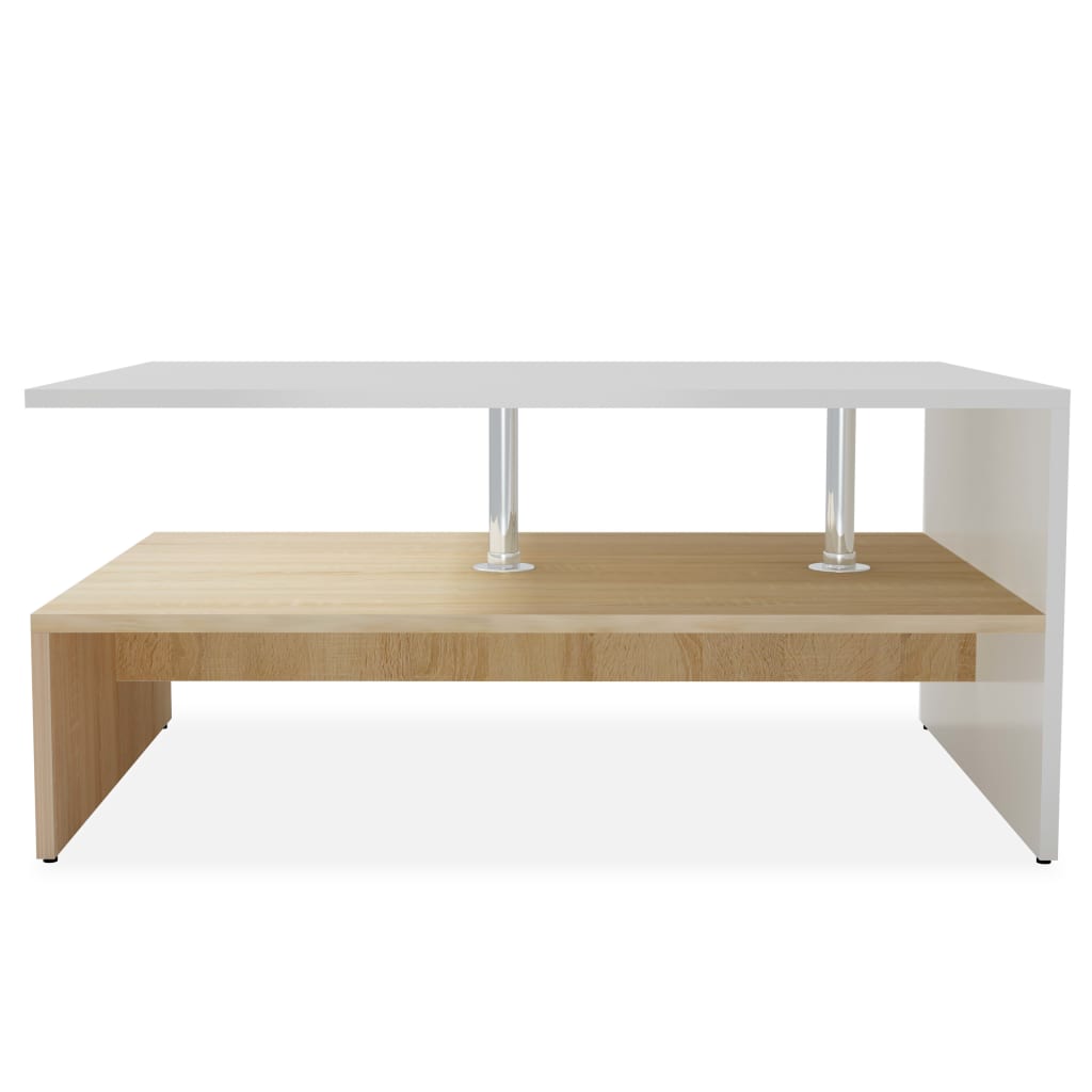 Coffee Table Chipboard Oak and White