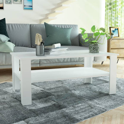 Coffee Table Chipboard, White - 100×59×42cm