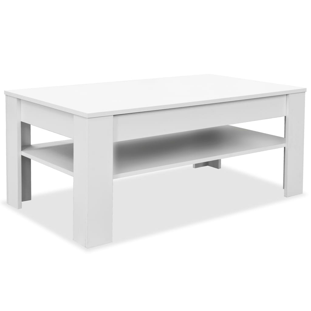 Coffee Table Chipboard, White - 110×65×48cm