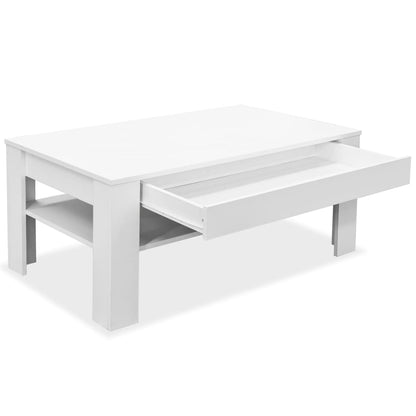 Coffee Table Chipboard, White - 110×65×48cm