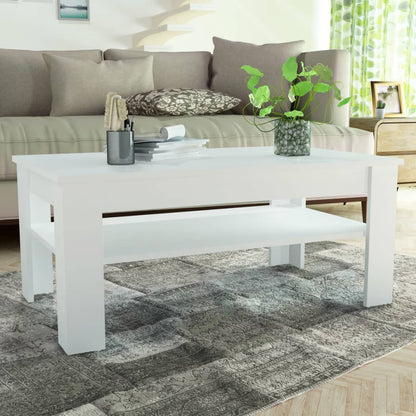 Coffee Table Chipboard, White - 110×65×48cm