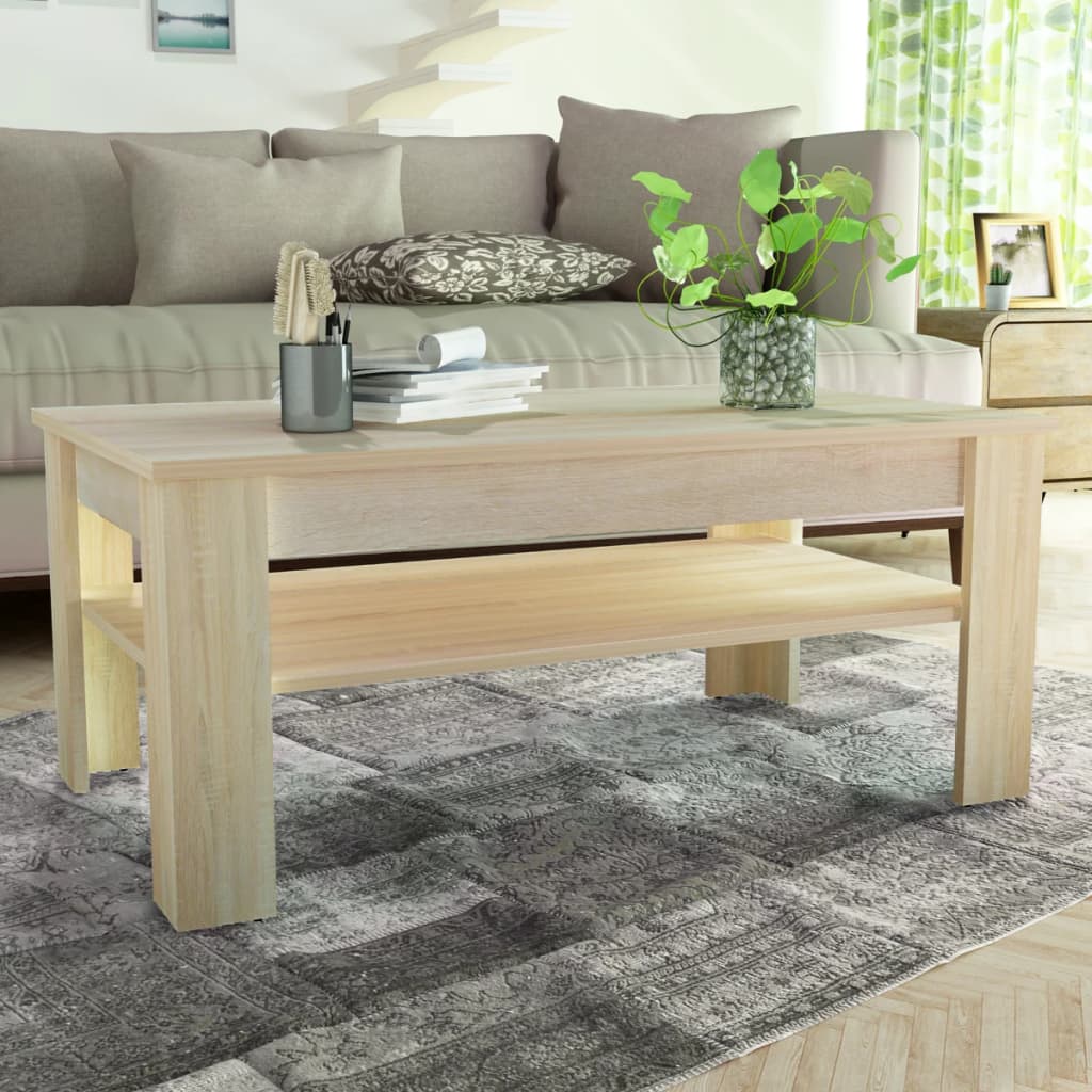 Coffee Table Chipboard Oak - 110×65×48cm