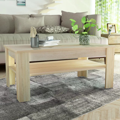 Coffee Table Chipboard Oak - 110×65×48cm