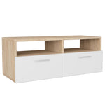 TV Cabinet Chipboard Oak and White