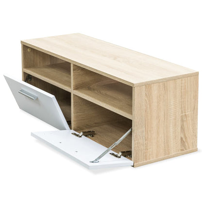 TV Cabinet Chipboard Oak and White