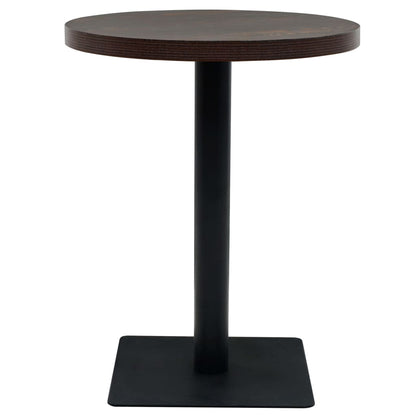 Bistro Table MDF and Steel Round Dark Ash Black