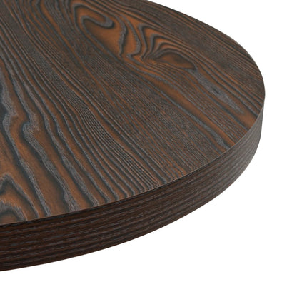 Bistro Table MDF and Steel Round Dark Ash Black