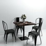 Bistro Table MDF and Steel Square Dark Ash