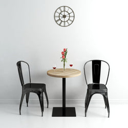 Bistro Table MDF and Steel Round Oak