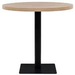 Bistro Table MDF and Steel Round Oak Colour