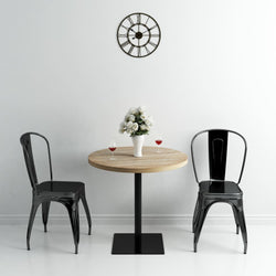 Bistro Table MDF and Steel Round Oak Colour
