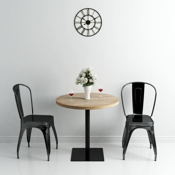 Bistro Table MDF and Steel Round Oak Colour
