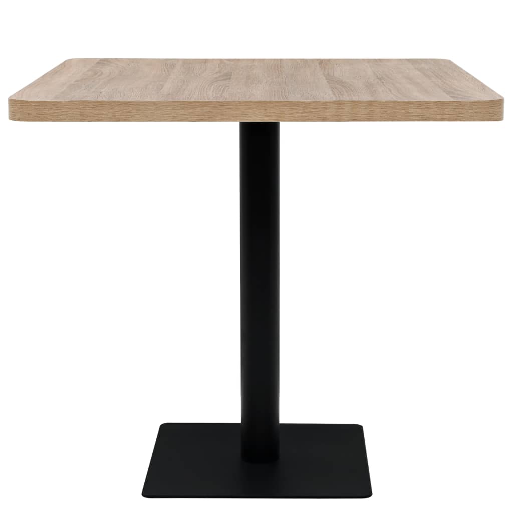 Bistro Table MDF and Steel Square Oak Colour