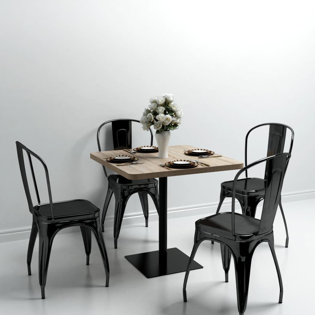 Bistro Table MDF and Steel Square Oak Colour
