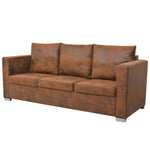 Leather 3 Pieces Sofa Set