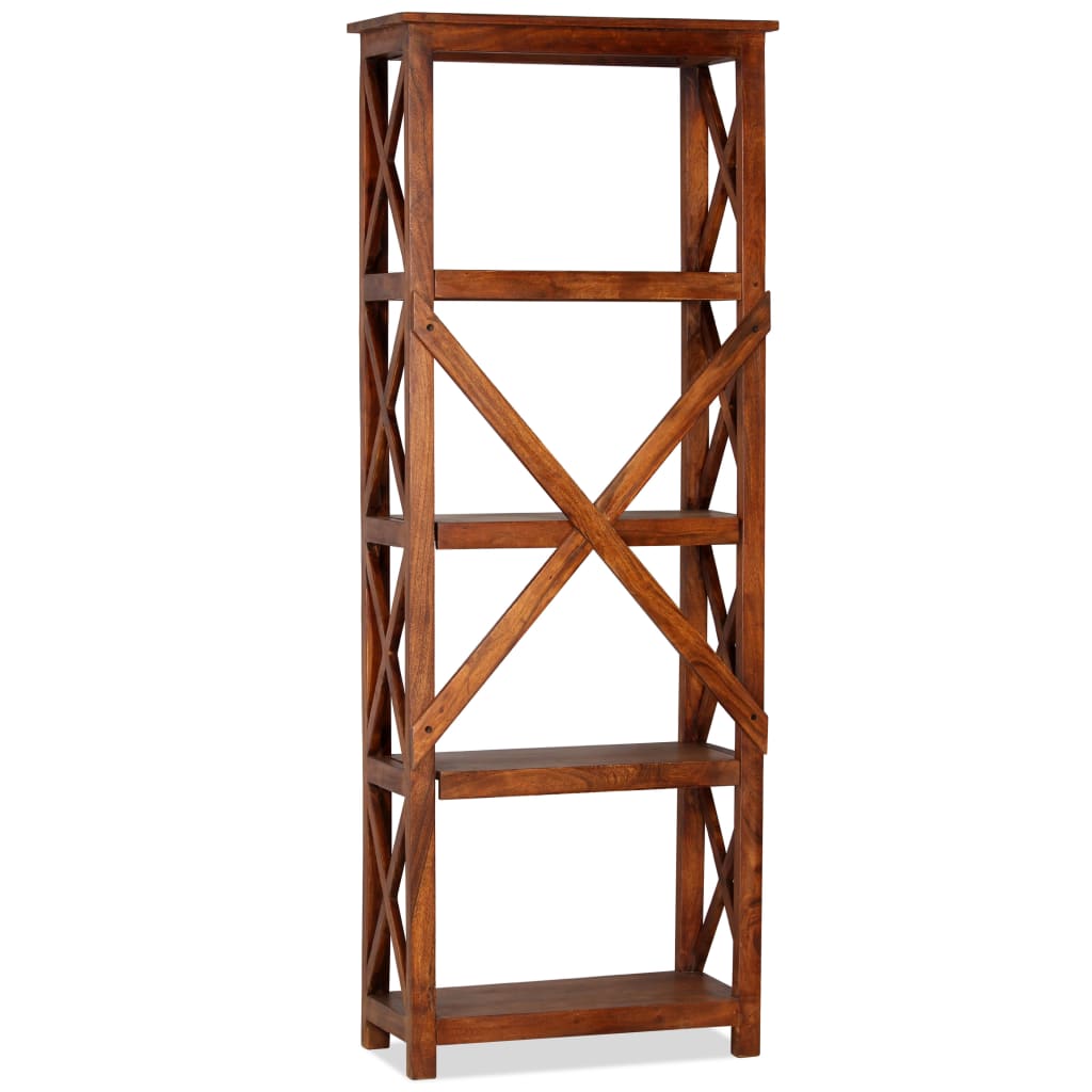 Bookshelf Solid Acacia Wood Sheesham Finish