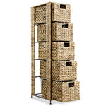 Storage Unit with 5 Baskets Water Hyacinth