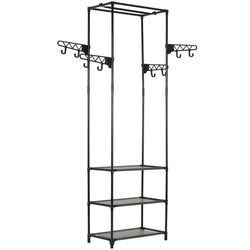 Clothes Rack Steel & Non-woven Fabric Black
