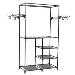 Clothes Rack Steel and Non-woven Fabric Black