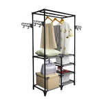Clothes Rack Steel and Non-woven Fabric Black