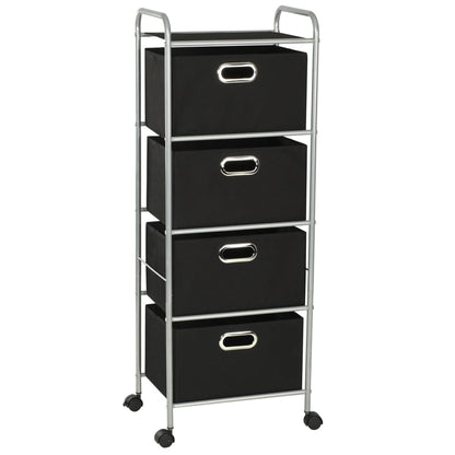 Shelving Unit with 4 Storage Boes Steel and Non-woven Fabric
