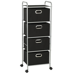 Shelving Unit with 4 Storage Boes Steel and Non-woven Fabric