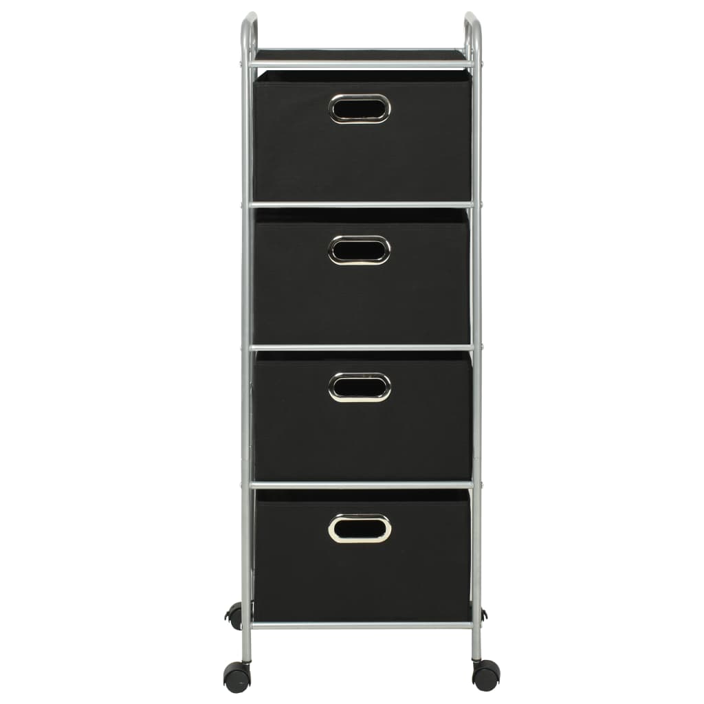 Shelving Unit with 4 Storage Boes Steel and Non-woven Fabric