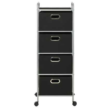 Shelving Unit with 4 Storage Boes Steel and Non-woven Fabric