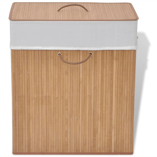Bamboo Laundry Bin Rectangular Natural - 40×30×60cm