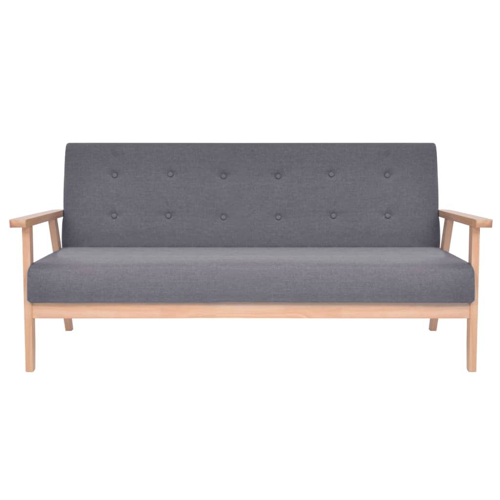 Sofa Set 2 Pieces Fabric Dark Grey