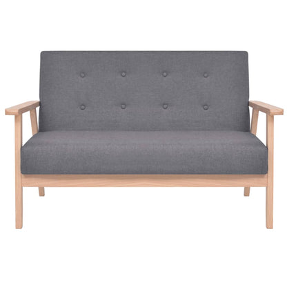 Sofa Set 2 Pieces Fabric Dark Grey