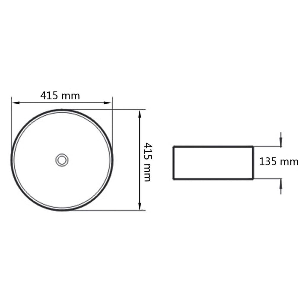 Basin Ceramic Round (Black)